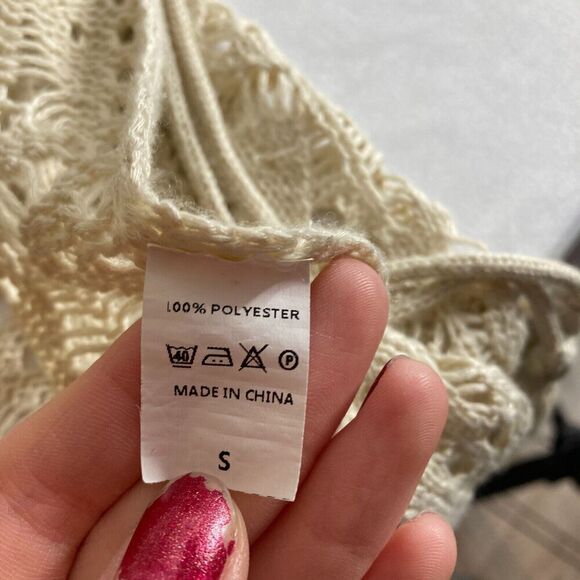 Women’s Crochet Knit Tunic Dress Size S Macrame Resort Vacation Coquette Boho - Picture 10 of 11